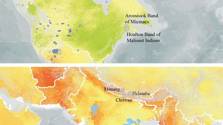 maps showing locations of the communities collaborating with the Civic Design Initiative