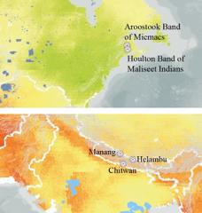 maps showing locations of the communities collaborating with the Civic Design Initiative 