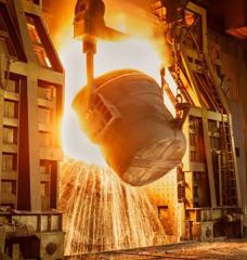 Large industrial equipment for steelmaking.